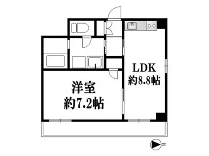 パストラル野毛マリヤ(1LDK/4階)の間取り写真