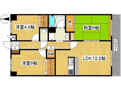 SIECLE21(3LDK/5階)の間取り写真