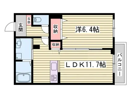 カーサアトリオSK(1LDK/3階)の間取り写真