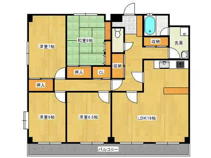 ビレッジ岩崎(4LDK/7階)の間取り写真