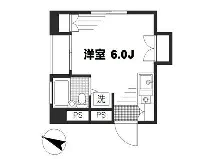 あずきビル(ワンルーム/2階)の間取り写真