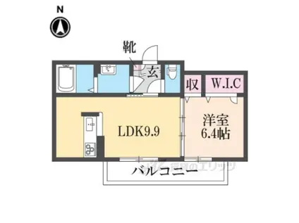 ヴェルジェⅡ(1LDK/3階)の間取り写真