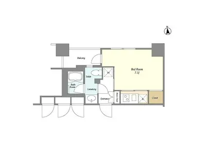 東急セットアップレジデンス恵比寿(ワンルーム/12階)の間取り写真