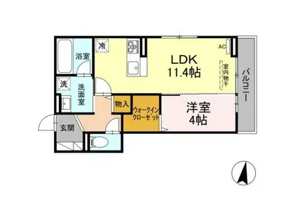 プライマリー(1LDK/3階)の間取り写真