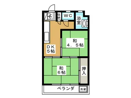 サンシモヤマ(2DK/2階)の間取り写真