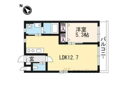 ピースフルハウス(1LDK/2階)の間取り写真