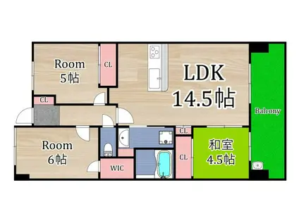 レジディア都島II(3LDK/2階)の間取り写真