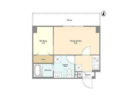 アルファコート青砥4(1DK/3階)の間取り写真