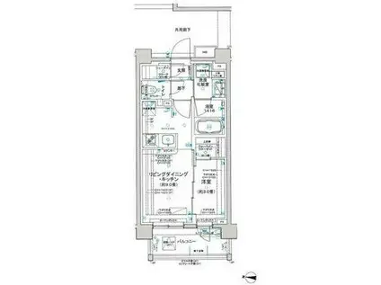 サクラ綱島(1LDK/2階)の間取り写真