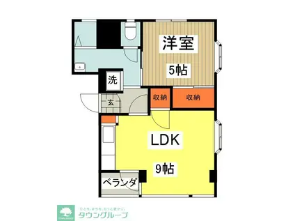 サンケーコーポ小宮(1LDK/1階)の間取り写真