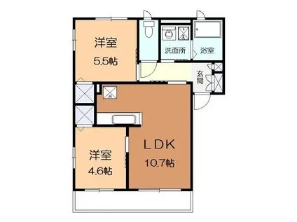 レジデンス・ハラⅢ(2LDK/1階)の間取り写真