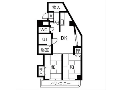 インテリジェント千種(2DK/6階)の間取り写真