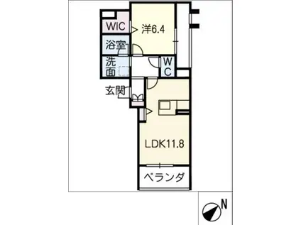 リオリエント芝田(1LDK/2階)の間取り写真