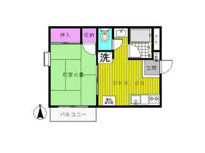 杉原病院ハイツ(1DK/3階)の間取り写真