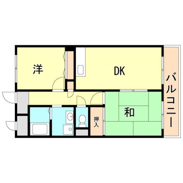 エトワール西神戸(2DK/3階)の間取り写真