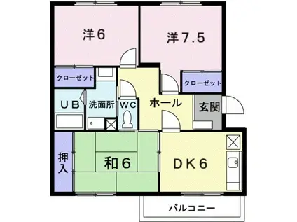 メゾン.ド.AZ(3DK/1階)の間取り写真