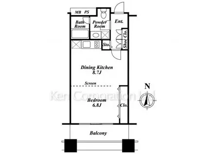 芝浦アイランド エアタワー(1DK/6階)の間取り写真