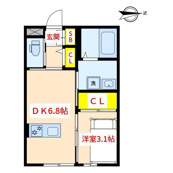 HARU7(1DK/5階)の間取り写真