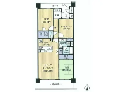 ビクトリアヴェール鷺沼(2SLDK/2階)の間取り写真