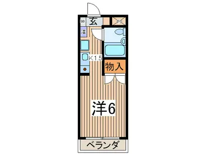 パークハイツ平塚(1K/3階)の間取り写真