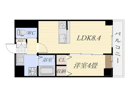 ラルーチェ平田橋(1LDK/2階)の間取り写真