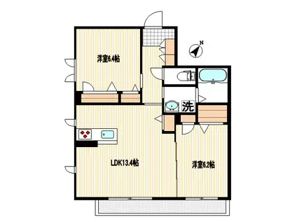 EMILE MAISON(2LDK/1階)の間取り写真