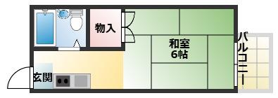 LEEハイム(ワンルーム/2階)の間取り写真