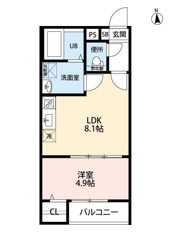 T.A明前町A棟(1LDK/2階)の間取り写真