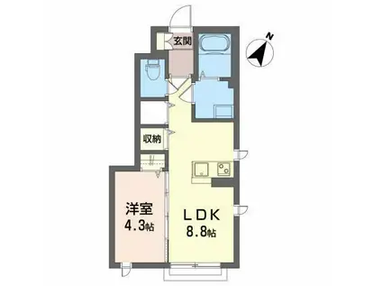 シャーメゾン・SII(1LDK/1階)の間取り写真
