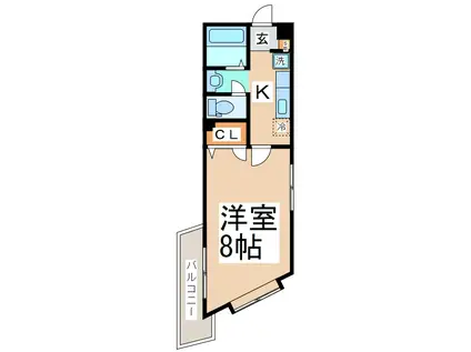 トータス2番館(1K/1階)の間取り写真