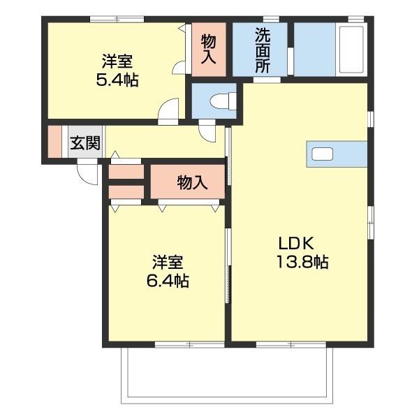 アン・セリジェII(2LDK/1階)の間取り写真