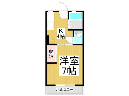 パルデンスひとよ(1K/1階)の間取り写真