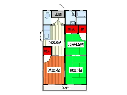 グッドパーク(3DK/2階)の間取り写真