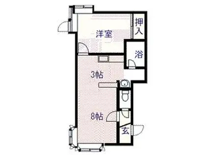 ノースガーデン永山(1LDK/1階)の間取り写真