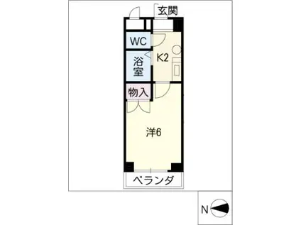 こばやしハイム(1K/2階)の間取り写真