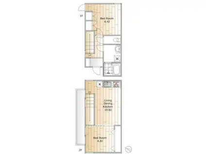 明大前アパート(2LDK/2階)の間取り写真