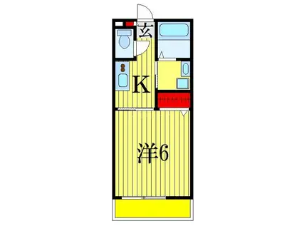 アンサンブル本八幡(1K/2階)の間取り写真