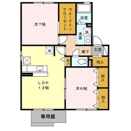 ベルツリー(2LDK/1階)の間取り写真