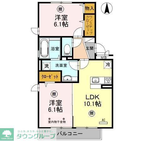 プランドール三郷中央(2LDK/2階)の間取り写真