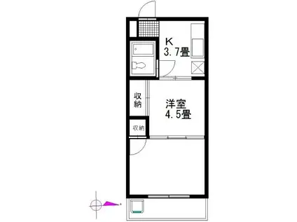 リナス川口(2K/1階)の間取り写真