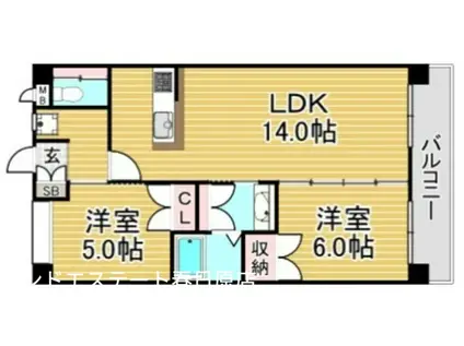 ポルトリジェール(2LDK/2階)の間取り写真