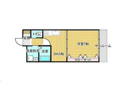 メゾンジュネスVII(1DK/2階)の間取り写真