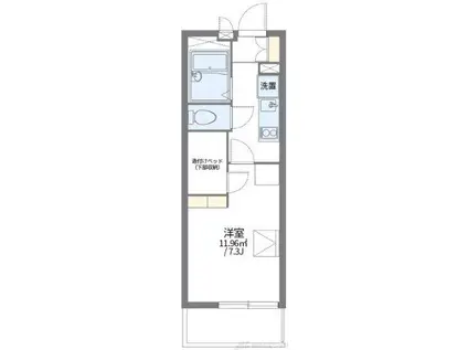 レオパレスグランドゥール(1K/1階)の間取り写真