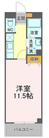 オラシオン南町(1K/7階)の間取り写真