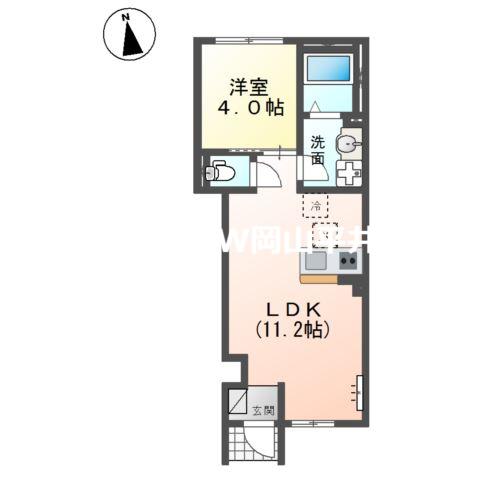 マンションアーク参番館(1LDK/1階)の間取り写真