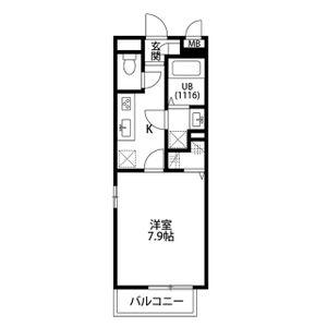 オーラムII(1K/2階)の間取り写真