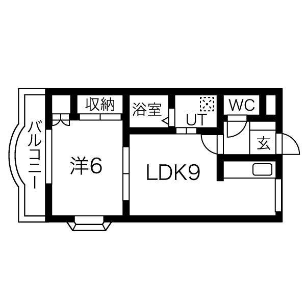 プリベール(1LDK/2階)の間取り写真