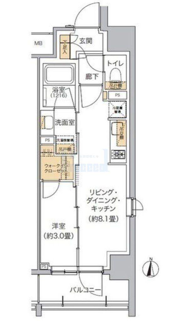 リビオメゾン東池袋(1LDK/4階)の間取り写真