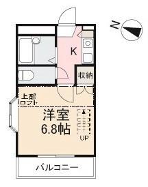 福岡レジデンスC(1K/1階)の間取り写真