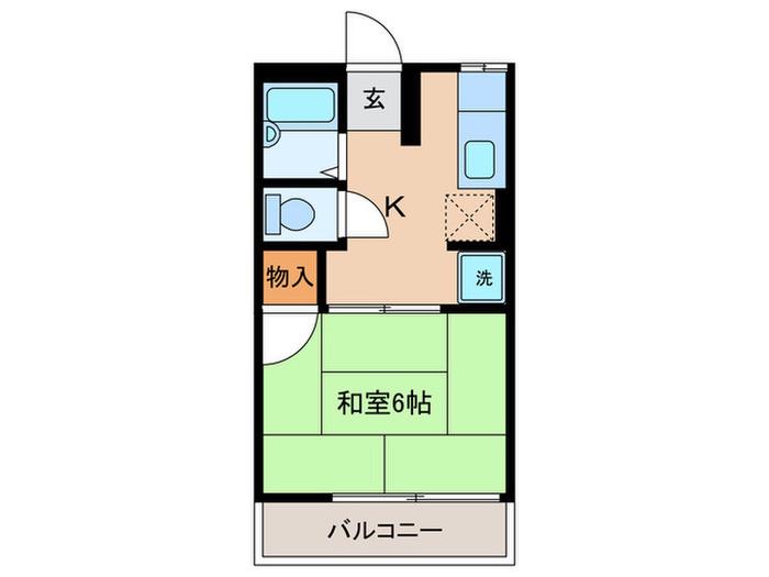 ソラフルクス(1K/2階)の間取り写真